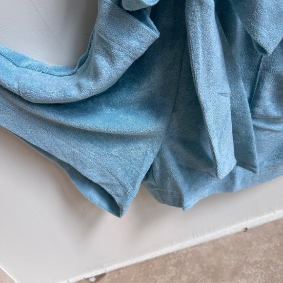 Andie Swim Light Blue Short Sleeve Collar Button Up Shorts Romper Womens Size S - Picture 6 of 16